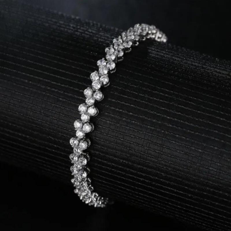 925Pure silver tennis bracelet, unisex style, inlaid3Dark-colored artificial zirconia design length in millimeters7.09Elegant women's jewelry, an