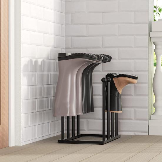 Vertical Metal Boot Rack Free Standing Shoes Drying Stand for Wader Tall Boots Cowboy Boots Multifunctional Shoes Organizer for Dorm Room Closet