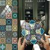 16pcs/set Mandala Style Ceramics Tiles Wall Sticker Kitchen Bathroom Tables Art Mural Home Decor Peel & Stick PVC Wall Decals