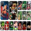 BW-35 One Piece Luffy Zorro Soft Black Case for iPhone XR 14 15 11 12 13 6 7 8 X XS Pro Max Samsung S22 S23 S21 S24 FE Ultra S8 Plus