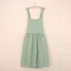 Korean Style Artistic Cotton Linen Long Kitchen Apron for Women