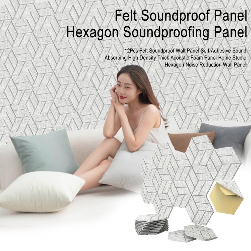 Звукоизоляционная пенопластовая доска Звуконепроницаемая панель Набор Высокой плотности Шестиугольные акустические пенопластовые панели для домашней студии