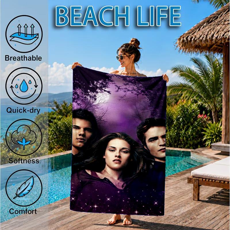 vampire Saga Romance Beach Towel, Microfiber Beach Towel, Perfect For Pool, Beach, Travel, Home Decor Beach Party Fan gifts