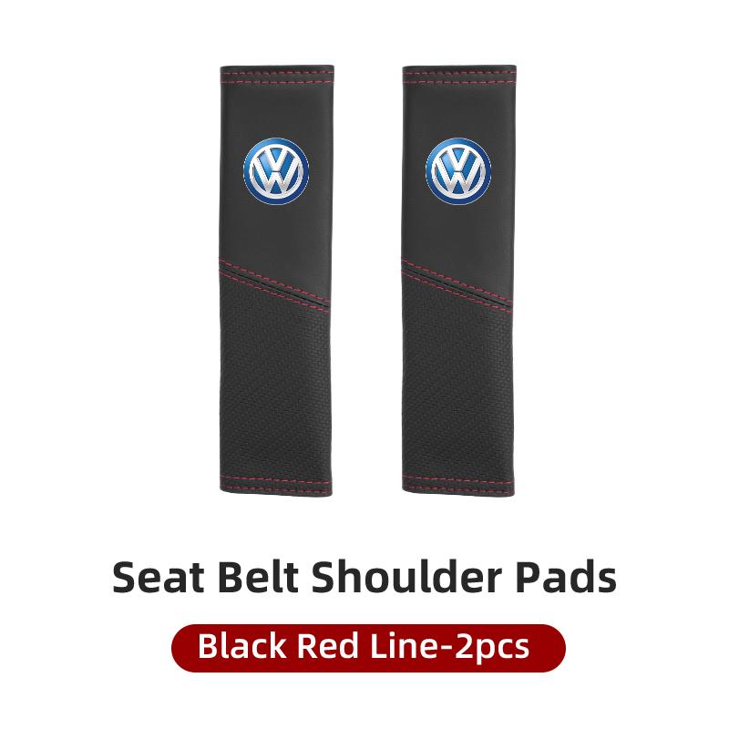 CUP1 Car Seat Belt Cover Safety Belt Two-colour Splicing Shoulder Protection Pads For VW Tiguan CC Jetta Polo Passat T-ROC Touareg