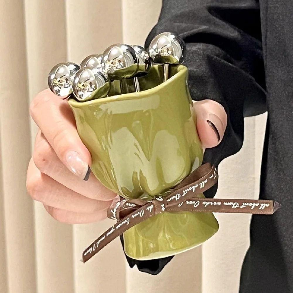 Bouquet Shape Fruit Forks Set INS Fruit Receipt Jar Stainless Steel Fork  for Tasting Salad