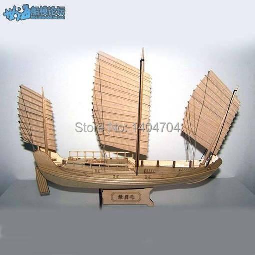 Scale 1:148 Ship Model Building Kit Ancient Chinese Sailboat Green Eyebrows Of Zheng He'S Armada Ship