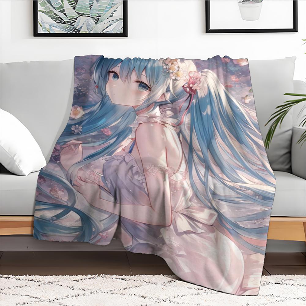 Эстетичный портативный плед для дома R18+Hatsune для путешествий и кемпинга Miku для дивана и пикника Толстый теплый фланелевый плед