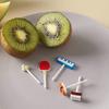 5/6/10Pcs Fruit Fork Reusable Cartoon Cute Chick Food Selection Mini Dessert Toothpick
