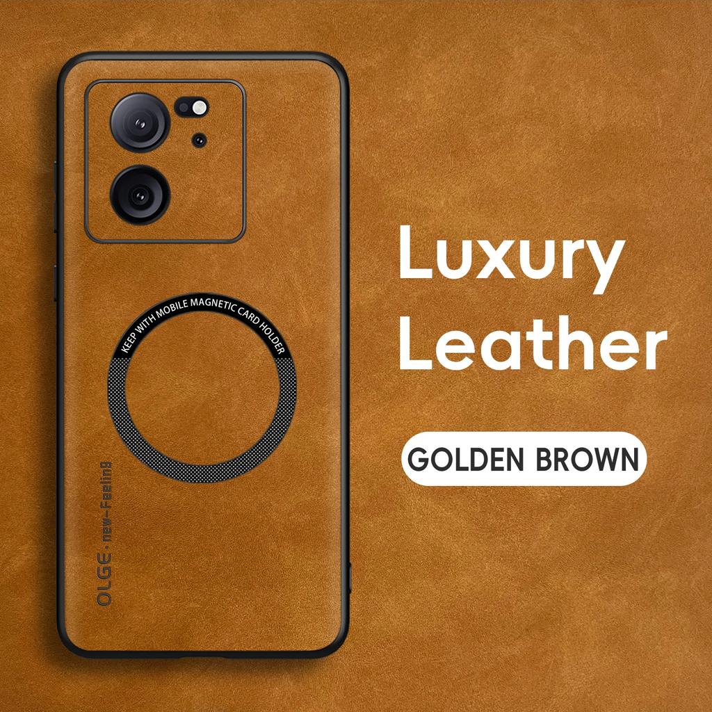 Магнитный кожаный мягкий чехол в стиле ретро для Xiaomi 13T Pro Xiaomi13T Pro 13TPro, чехол для телефона с беспроводной зарядкой