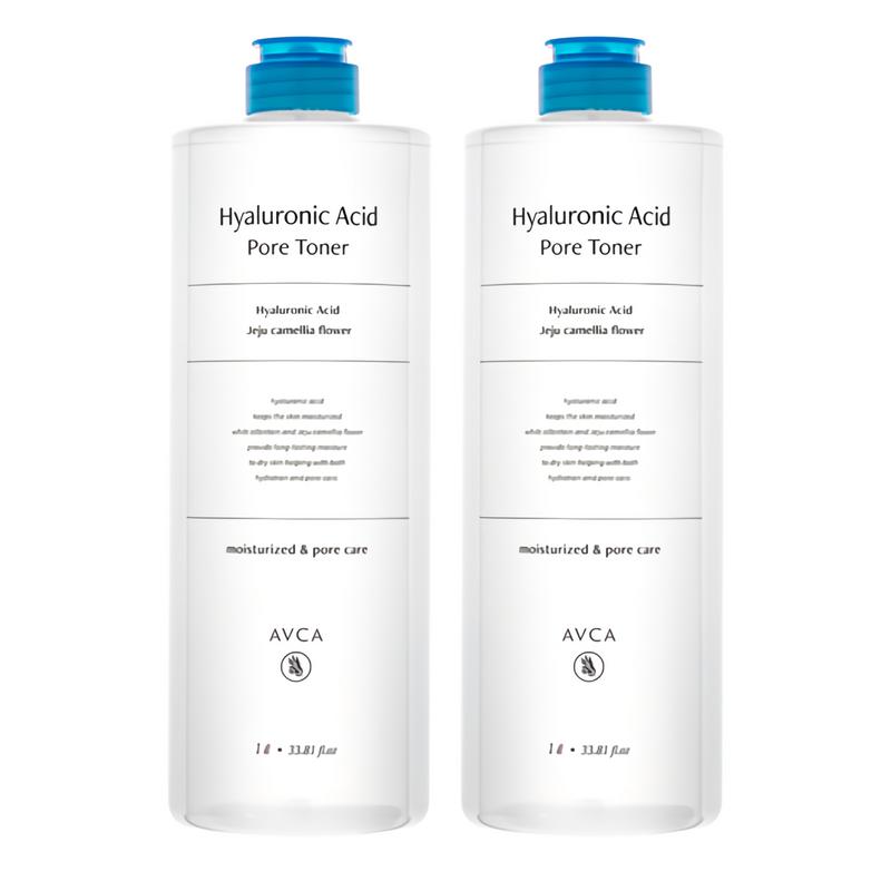Abka Low Molecular Weight Hyaluronic Acid Large Capacity Pore Toner, 1L, 2 pcs