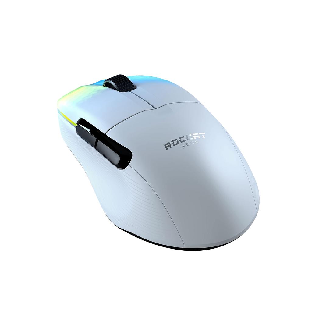 ROCCAT Gaming Mouse Kone Pro Air Wireless German Design 2.4GHz/Bluetooth White/White Optical/19K/Optical Switch/Side Button/Lightweight