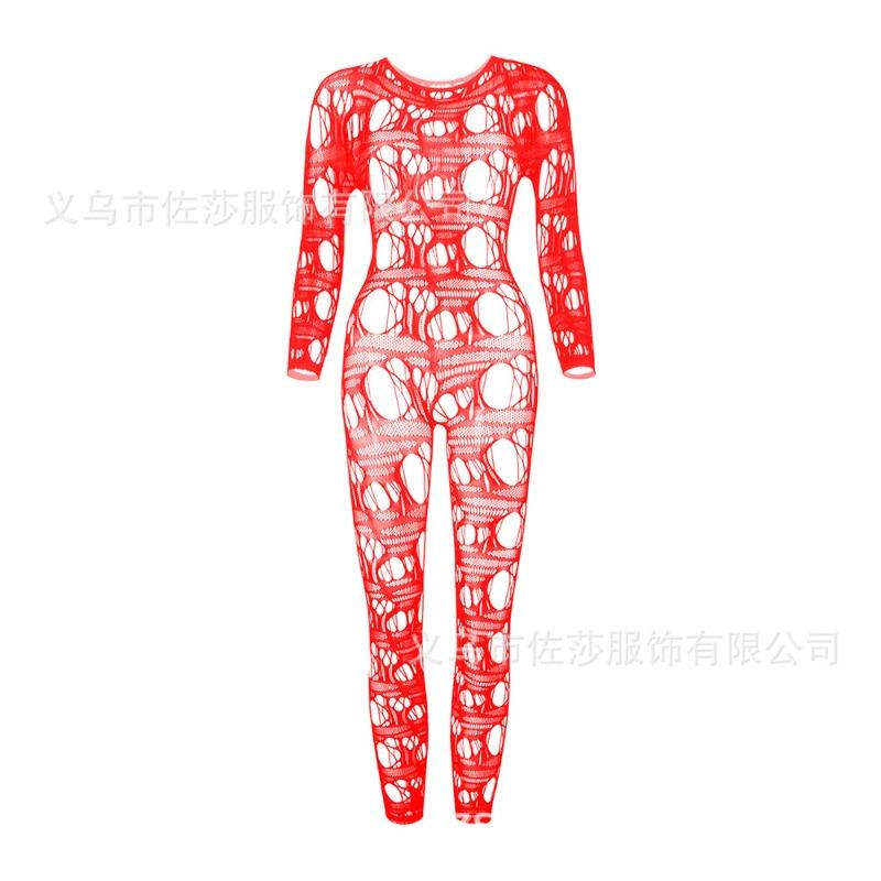 Сексуальное нижнее белье новое женское жаккардовое сексуальное цельное сетчатое с длинным рукавом ажурные колготки ажурный