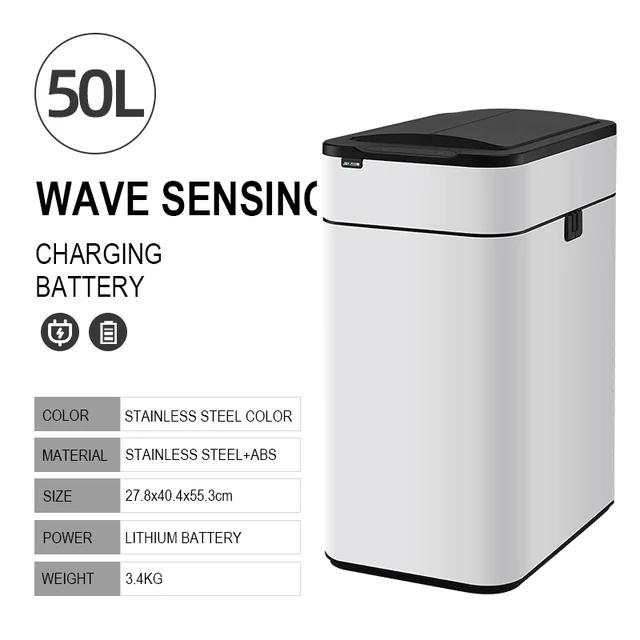 Smart Sensor Trash Can Stainless Steel Automatic Wastebin For Bathroom Kitchen Smart Bucket Garbage 30L 40L 50L 60L Trash Bin