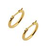 Alavel Hoop Earrings Breaker Type Pipe M Size 17mm 20G Surgical Stainless Steel SUS316L Ladies PUPS017 (gold)