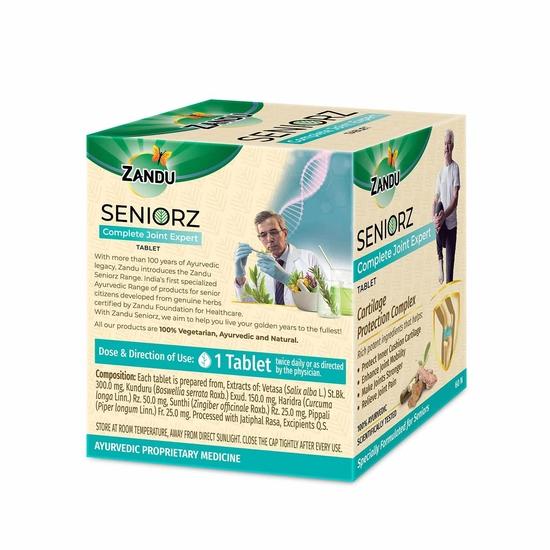 Zandu Seniorz Complete Joint Expert Tablet, 60 Tablets Helps Protect Joints, Relieve Joint Pain & Make Joints Strong, Supports Overall Joint Health