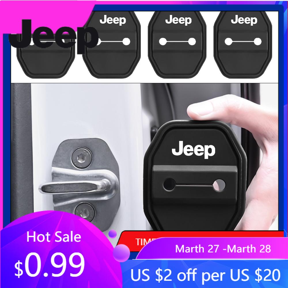 Для Jeep 2/4 шт. Декоративные накладки на замки дверей автомобиля Аксессуары для Jeep Grand Cherokee Wrangler JK Gladiator Compass Renegade Pa