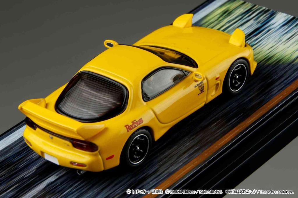 Масштаб HJ64 Mazda RED SUNS Initial D с фигурками водителей Такуми Фудзивары и Кэйсукэ Такахаси 1/64 RX-7 (ФД3С) / (Готовый продукт)