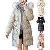 Женское зимнее хлопковое пальто с утолщенным мягким капюшоном из искусственного меха, гладкое, облегающее, с сохранением тепла, ветрозащитное, средней длины с капюшоном, с длинным рукавом, на молнии