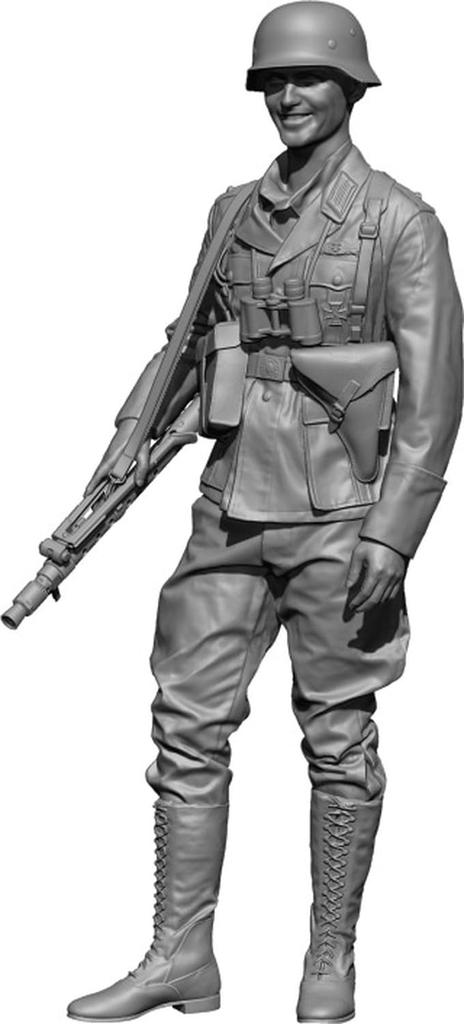 H3 Models WWII German Africa Machine Gunner 3D Printer Kit HS24094 1/24 (Human)