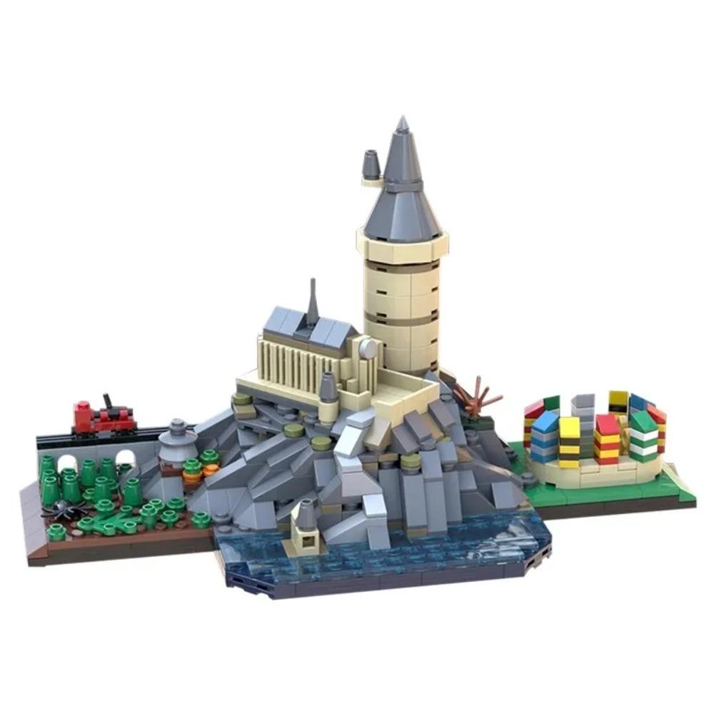 Классическая Сцена Академия Волшебников MOC Магические Фигурки из Фильмов Brickheadz Животные Наборы Замок Станция Городской Пейзаж Строительные Блоки Детская Игрушка Подарок