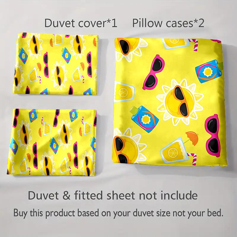 Sunny, vibrant, playful. Bedding Duvet cover sets Duvet covers Pillowcases gifts (1 * Duvet Cover 2 * Pillowcases, without duvet insert)