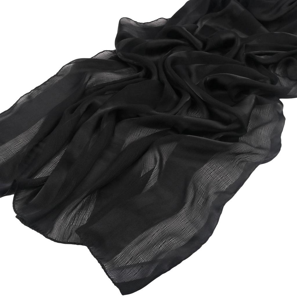 Cross-border Women's Pleated Chiffon Striped Shawl: Natural Wrinkle Dubai Hijab