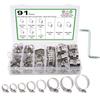 91Pcs American Throat Hoop Water Pipe Clip Set, Trachea Hoop Soft Water Pipe Clamp YouTube Clip Set