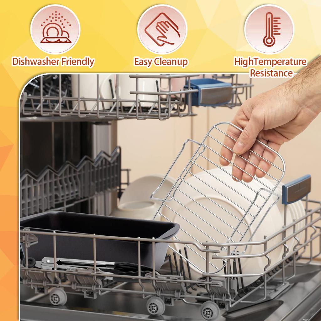 Решетка для гриля из нержавеющей стали для аэрофритюрницы, многоразовая, с антипригарным покрытием, вкладыш для аэрофритюрницы, набор аксессуаров для аэрофритюрницы с двойными отделениями для кухни