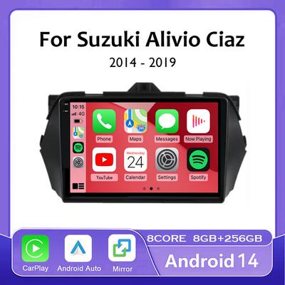 Android 14 автомобильное радио для Suzuki Alivio Ciaz 2014 2015 2016 - 2019 навигация GPS мультимедийный плеер стерео WiFi+4G Carplay BT DSP