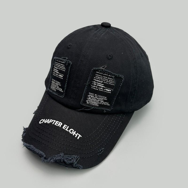 Distressed Letter Baseball Cap Unisex Sun Protection Streetwear Adjustable
