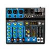 Depusheng Portable Mini Mixer 6 Channel Audio Mixer DJ Console with Bluetooth 48V Phantom USB 256 DSP for PC Recording Webcast Party BF6+ Function,
