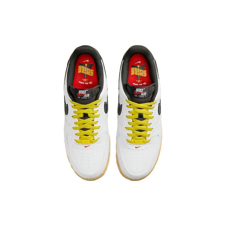 Nike Мужские кроссовки Air Force 1 LV8 Go The Extra Smile белые желто-Strike Gum-светло-коричневые DO5853-100