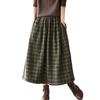 Длинная вязаная юбка с эластичной талией плюс свободная клетка мягкая к [Guo.KK7] женской талии, размеры, посадка, карманы, ткань, на ощупь, эластичная, приятная для кожи,