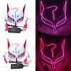 LED Golden Fox Mask Masquerade Party Halloween Birthday Christmas Dance Festival Cosplay Fox Mask LED Steampunk Style Kabuki Mas