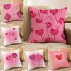 Сладкая розовая наволочка для конфет, наволочка против пылевых клещей, невидимая молния, шелковистый короткий плюш, чехол для диванной подушки