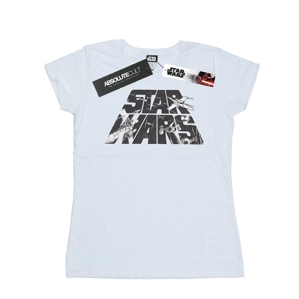STAR WARS Женская/женская хлопковая футболка с логотипом Space Sketch