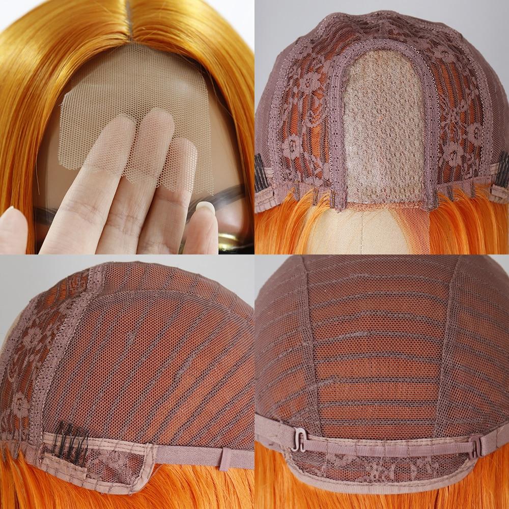 MERISIHAIR Средняя часть Ombre Оранжевый длинный прямой синтетический парик Черный Блондин Розовый 30-дюймовый термостойкий натуральный парик для косплея