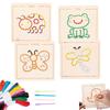 Reusable Threading Painting Toys Colorful Sensory Thread Toy Gifts Threading Board Puzzle Games