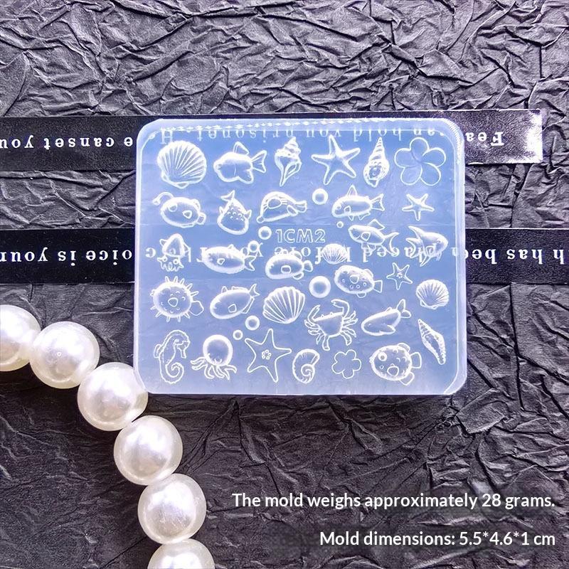Beach Themed 3D Silicone Nail Mold Seashell Starfish Conch Design Template for Home Salon Gel Manicure Nail Art