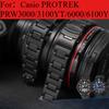 Для Casio Двойной Нажим Ведро Антиаллергенный Специальный Уличный Композитный Пластик Стальной Ремешок для Часов PRW-6000/3100 Черный Ремешок