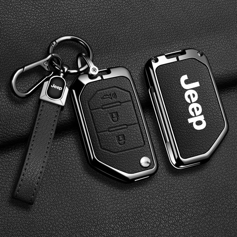 Совместимый чехол для ключа Jeep для Compass, Renegade, Cherokee, Grand Commander, Grand Cherokee