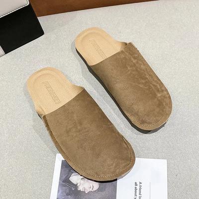 Женская обувь 2024 Новые женские тапочки с открытой пяткой Весна Осень Закрытый носок Однотонные плоские повседневные удобные тапочки Zapatos Mujer