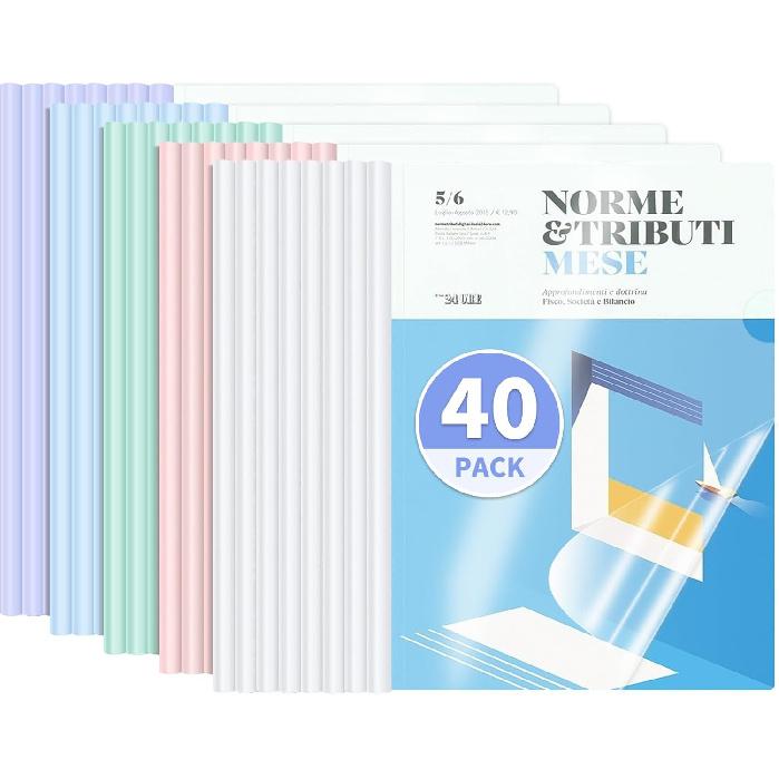 10 Pack, Clear Report Covers with Sliding Bar, 50-Sheet Capacity – Presentation Folders for Letter and A4 Sheets Size, Resume & Document Binders