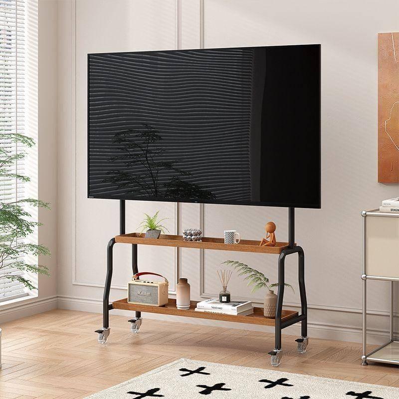 Подставка для телевизора в гостиную, передвижная, универсальная, из нержавеющей стали, мобильная тележка для телевизора 43-75 дюймов, напольная подставка для большого экрана