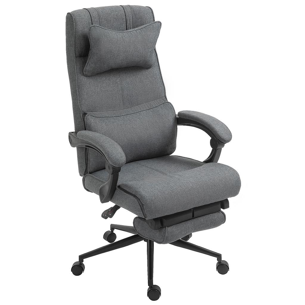 Ergonomic Office Chair with Adjustable Height, Armrests and Footrest, 66x70x115-123 cm, Grey