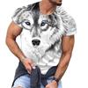 Summer Animal Wolf Print Men's T Shirt Round Neck Short Sleeve Loose Tops Casual Male Tees Oversized T Shirts 6XL
