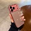 Роскошный чехол из закаленного стекла для iPhone 17 16 15 14 13 12 11 Pro Max Plus Кристальная защита объектива Позолоченный бампер Жесткий чехол