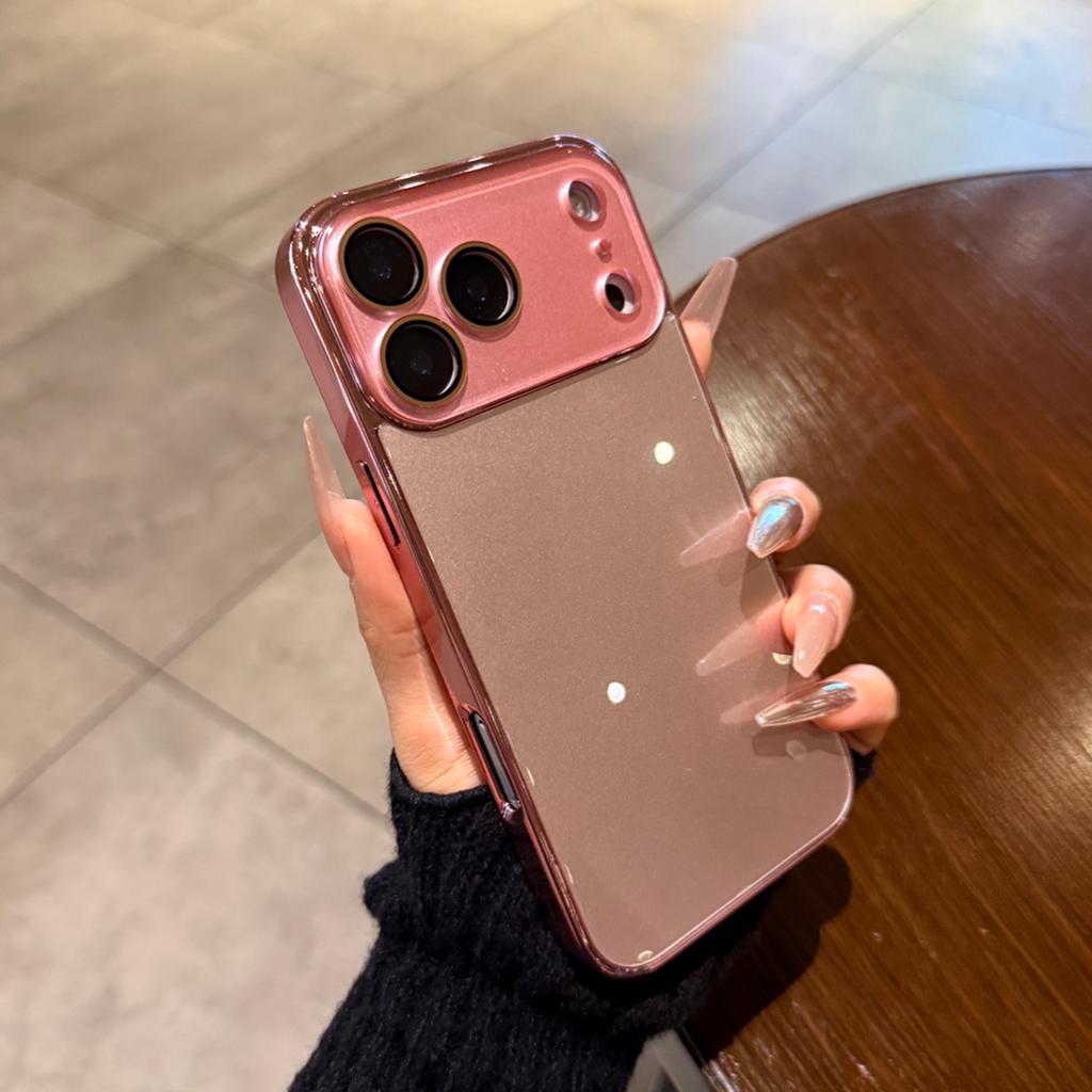 Роскошный чехол из закаленного стекла для iPhone 17 16 15 14 13 12 11 Pro Max Plus Кристальная защита объектива Позолоченный бампер Жесткий чехол