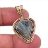 Natural Green Pietersite Gemstone 925 Solid Silver Two Tone Pendant 1.50" a8S48