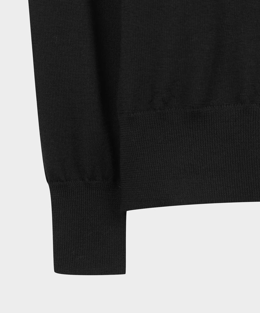 BROOKS BROTHERS Merino Wool Logo Turtleneck Sweater (Black) (Bbwumnf301)